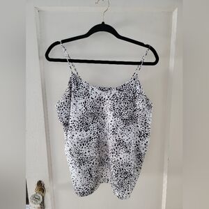 Snow leopard silk like cami top